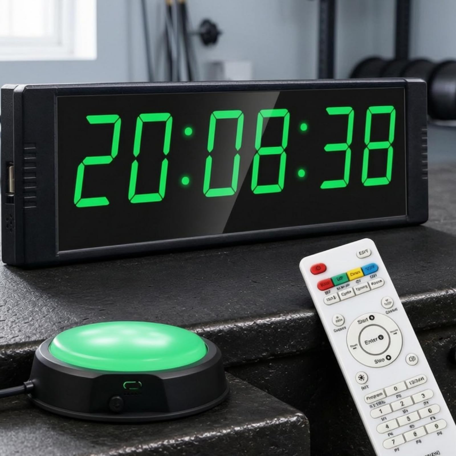 Milageto Timer Conta Rovescia Digitale, Color to 3, Sportivo | Timer da Palestra con Telecomando, Multifunzione, Cronometro Sportivo con Pulsante, per Casa, Sportivi
