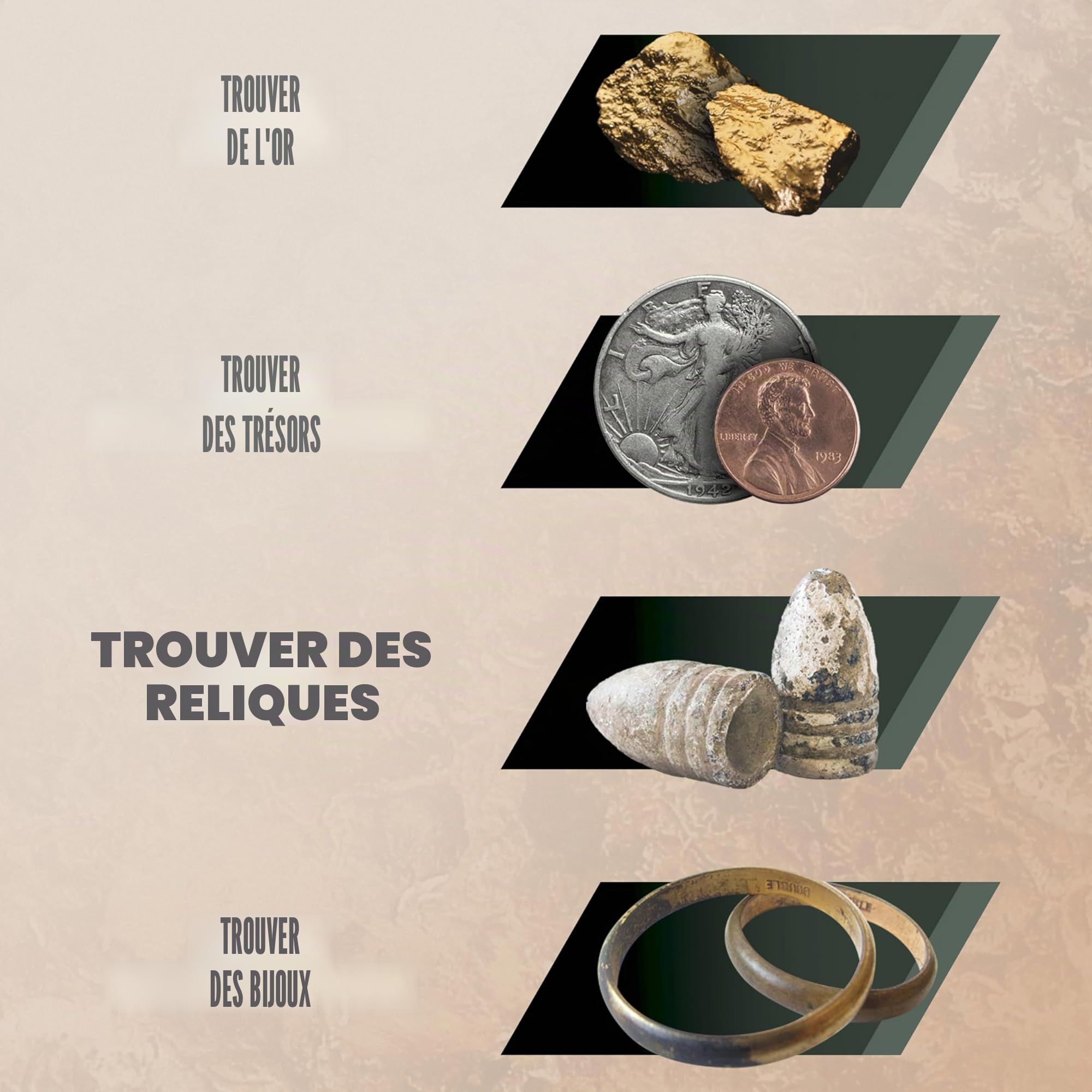 Détecteur de métaux Professionnel Tout-Terrain Minelab X-Terra Intrepid pour Adultes et Enfants - avec Bobine étanche - 2 Modes de détection et Identification Claire des cibles