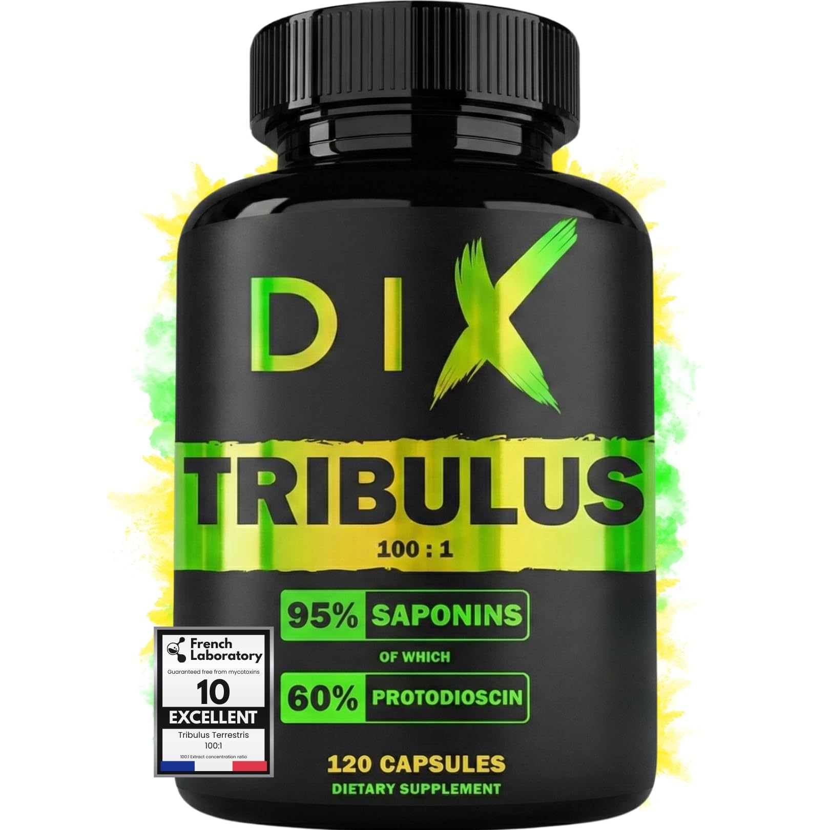 TRIBULUS TERRESTRIS ~ Wysokie stężenie 100:1 ~ Wydajność sportowa ~ 95% Saponin ~ 60% Protodioscyna ~ Testowany i certyfikowany ~ Bez Mykotoksyn ~ Wysoka zawartość aktywnych składników ~ Francuskie La