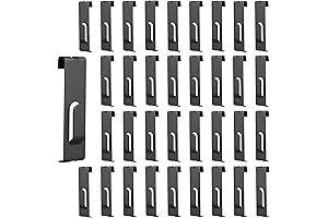 Grid Wall Picture Hooks - 100-Pack Black Gridwall Notch Hangers