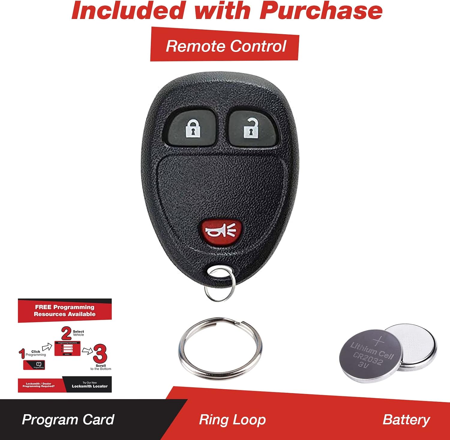 KeylessOption Keyless Entry Remote Control Car Key Fob Replacement for 15913420 with Key