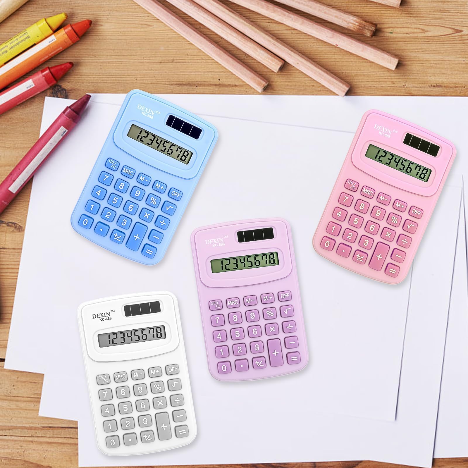 Lot de 24 Mini Calculatrices de Bureau – Calculette Portable 8 Chiffres, Fonction Standard, Petit Format 10×6,4 cm, pour l’École, Les Étudiants, Les Enseignants, Le Bureau et la Maison