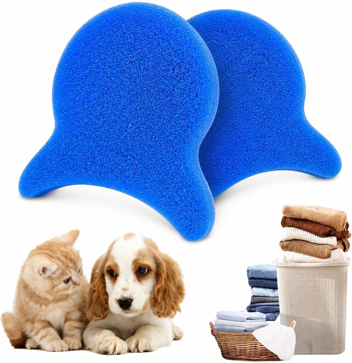 2 PCS Pet Hair Remover for Laundry, Reusable Pet Hair Catcher for Washing Machine & Dryer, Dog & Cat Hair Remover for Clothes, Lint & Fur Removal Laundry Tool image 2