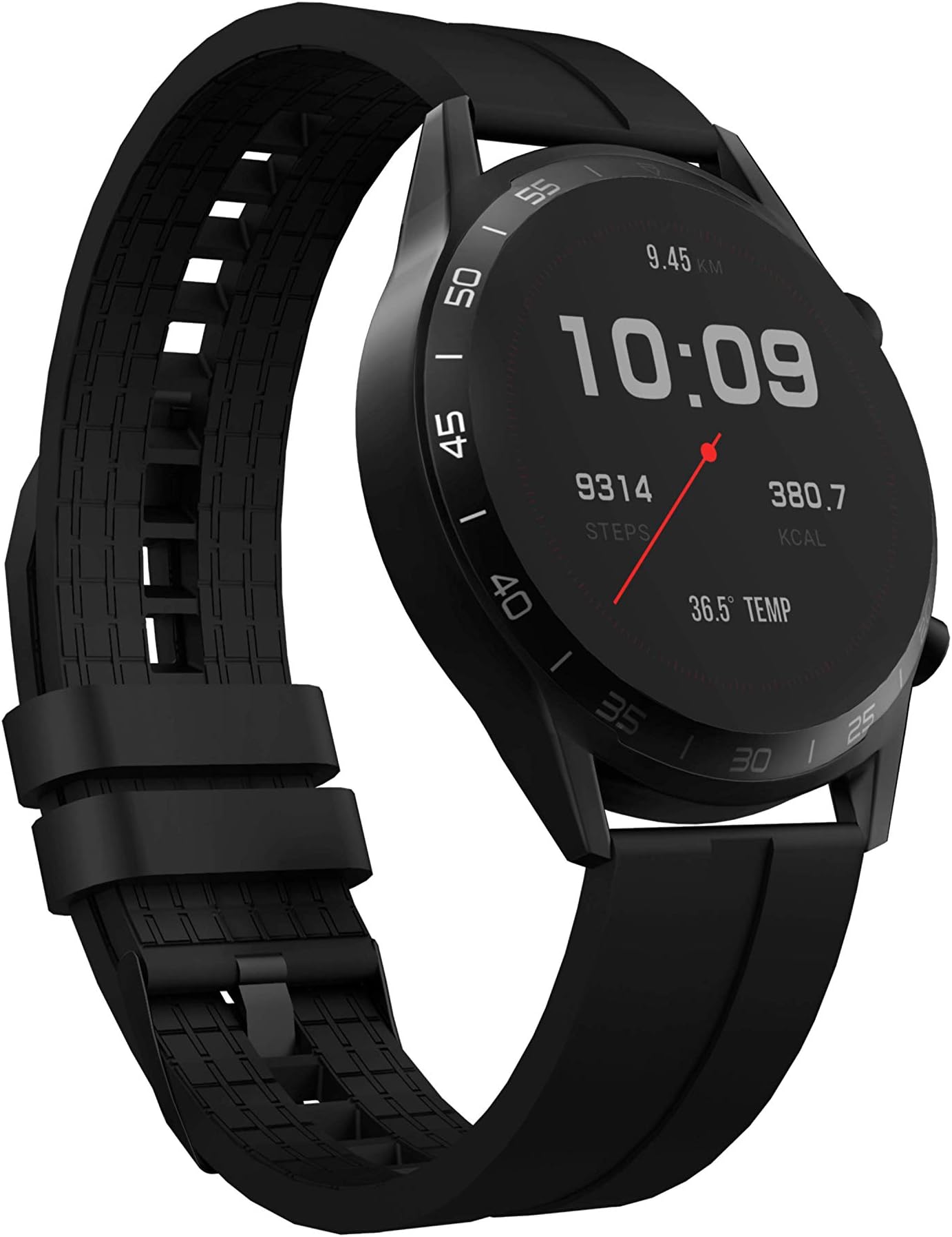 Corseca Fittex Pro Bluetooth Smart Watch- Black (1 Week Battery Life_Compatible with Android 5.1 iOS 10.0_Wireless_IP68)