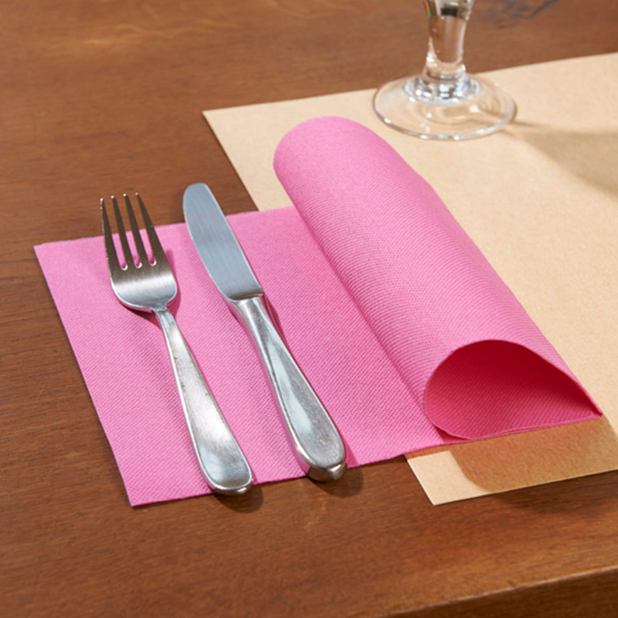 40 Serviettes Rose Fuchsia Tex Touch FSC® - 38x38cm