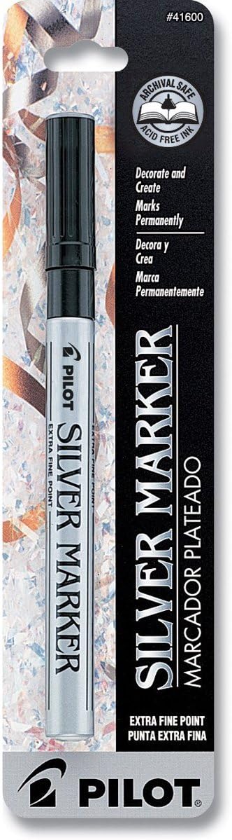 Pilot Metallic Permanent Paint Markers, Silver, Extra Fine Point, Single Pen (41600)