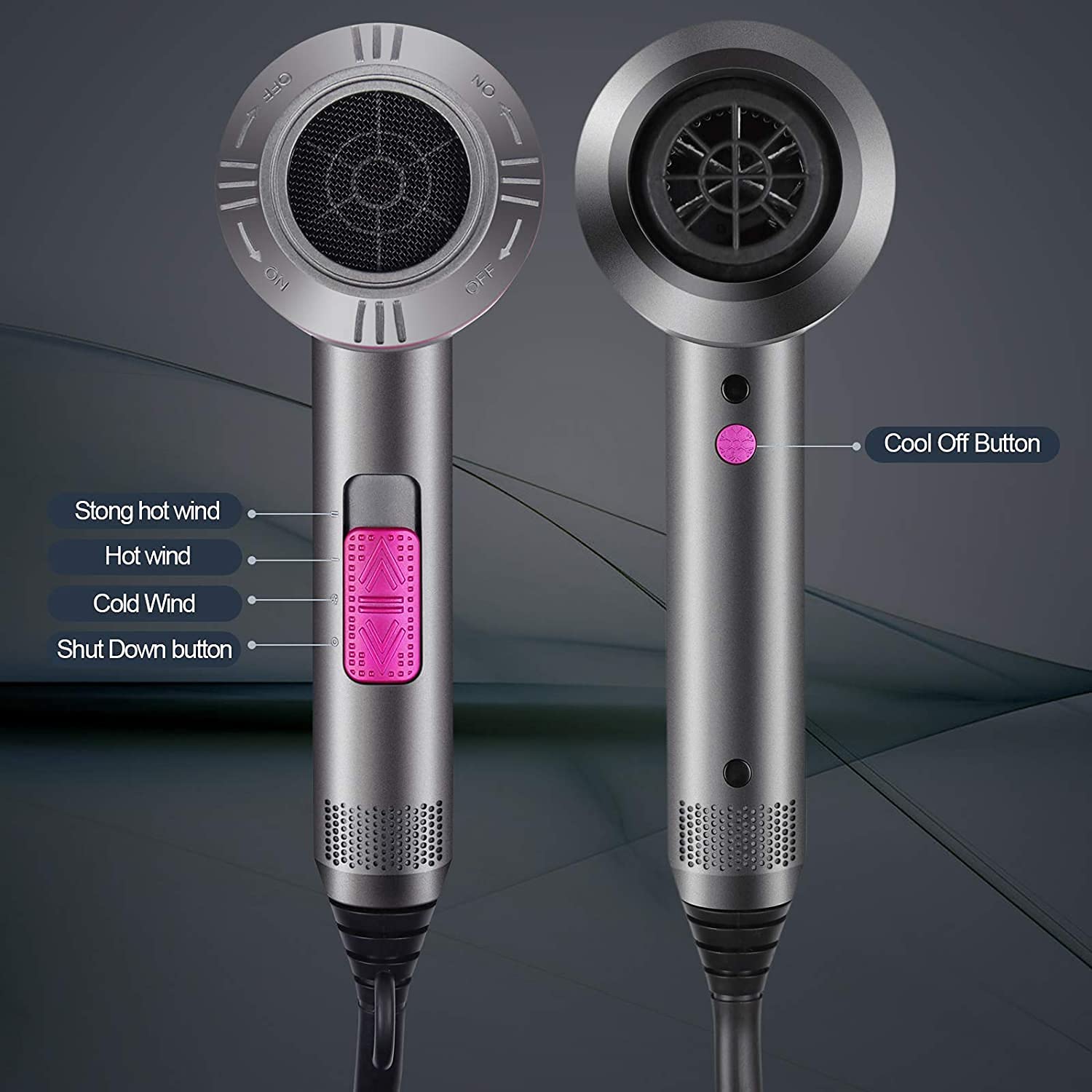 Professional Hair Dryers 2000W Powerful AC Motor Fast Drying Ionic Hair