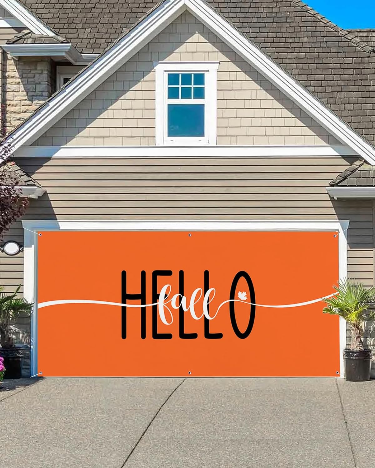 Hokiten Hello Fall Garage Door Cover 7x16Ft Garage Door