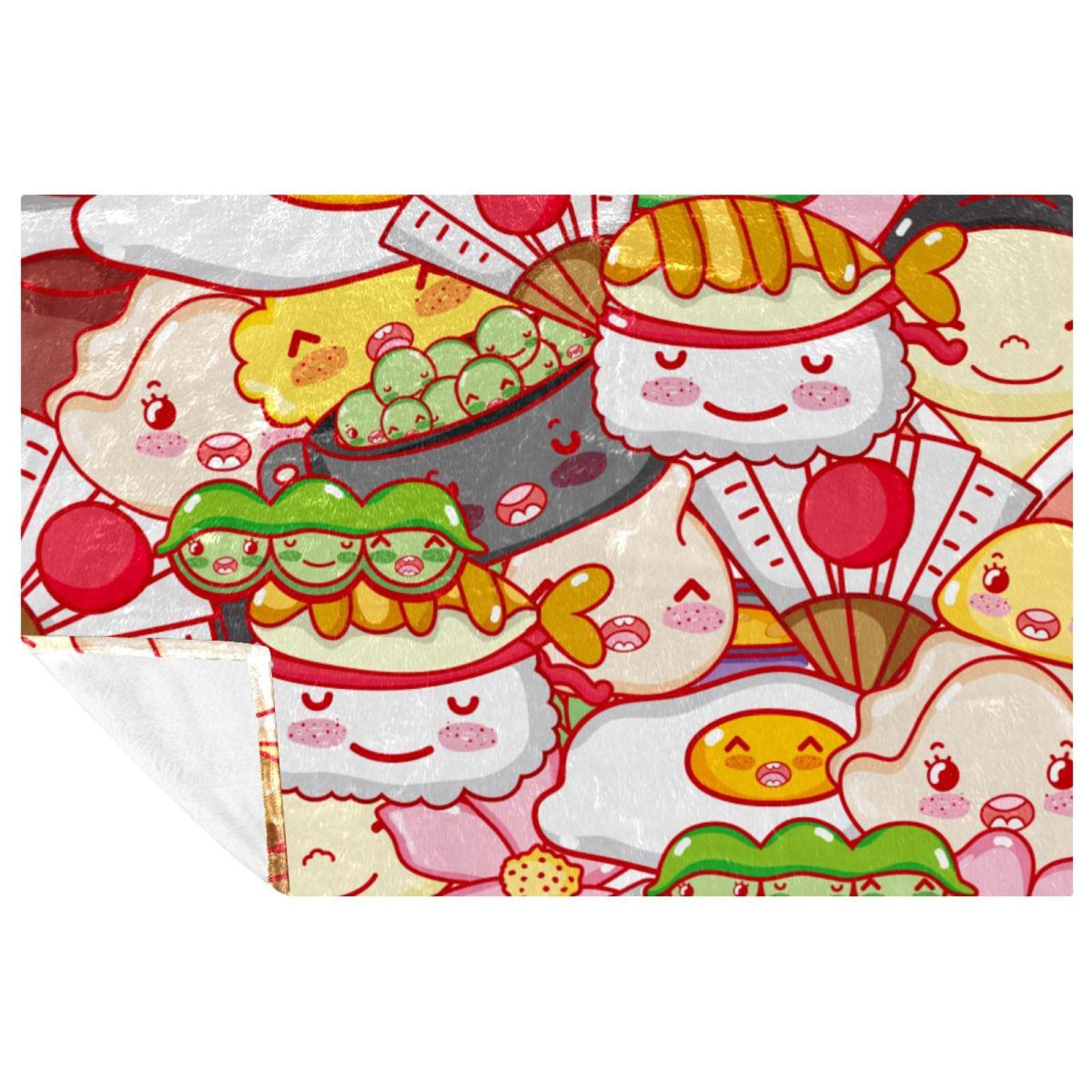 Couverture sushi japonais kawai cadeau ideal pour lit d enfant et fan de manga