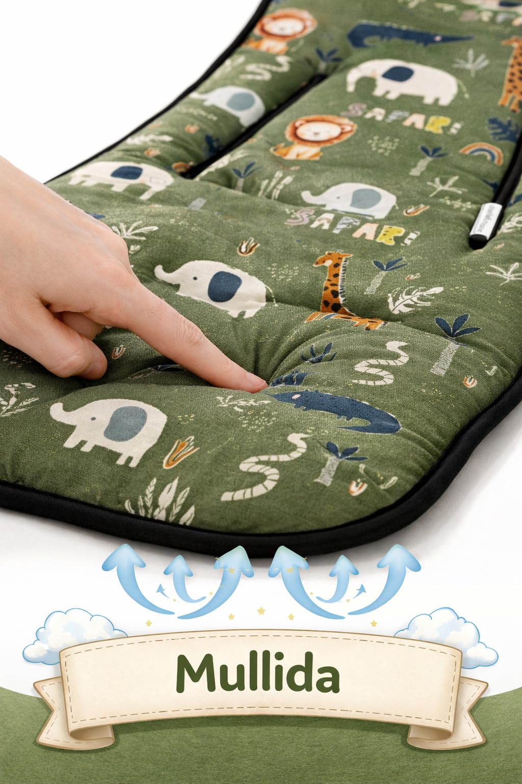 Colchoneta Silla de Paseo Universal Transpirable 3D para Bebé – Funda Carrito Verano Antisudor, Cojín Acolchado Silleta, Compatible con Cochecito, Ligera, Lavable – Danielstore — view 2