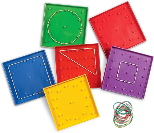 Miniatura 2 de Recursos de aprendizaje - Geoplanos variados de doble cara de 5 127 cm Juego de 6