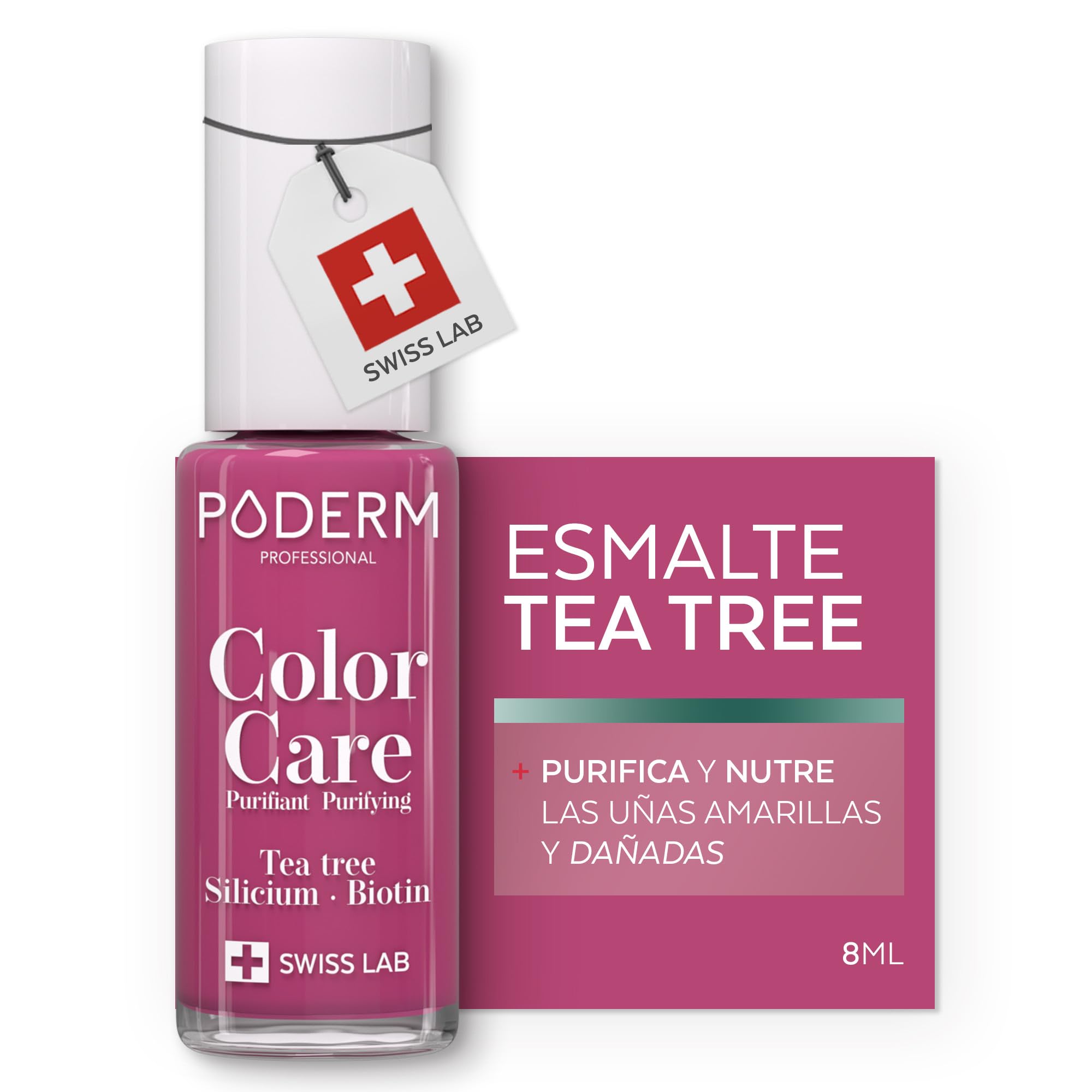 Poderm Esmalte Antimicótico para Uñas - Rojo Negro – 8 ml | Antifúngico con Tea Tree, Silicio y Biotina | Fortalece, Repara y Cubre las Uñas Amarillas y Dañadas | Creado por una Podóloga en Suiza — view 20