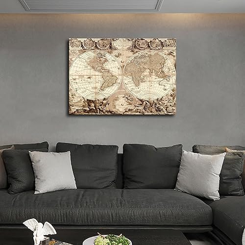 Miniatura 4 de Póster vintage de mapa del mundo, geografía, conocimiento, moderno, de alta definición, estético, regalo de vacaciones, arte para la pared del