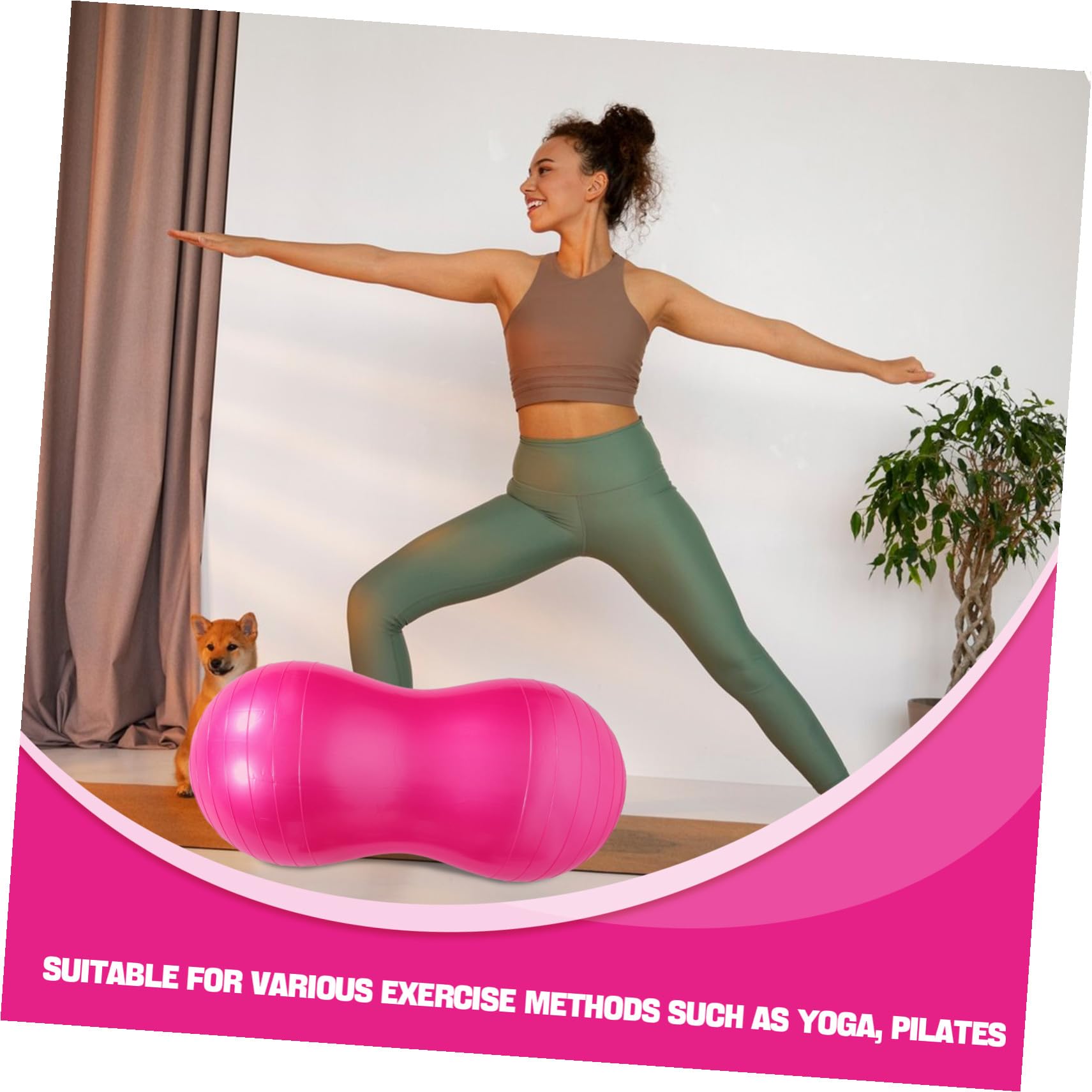 MAGICLULU Pelota de Yoga y Bomba de Aire de PVC con Forma de Cacahuete con Diseño Antiburst para Entrenamiento de Embarazo y Rehabilitación Infantil