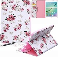 Vista 12 de NewShine - Funda para Galaxy Tab S2 8.0 - Funda de piel sintética con ranuras para tarjetas, soporte para notas para tableta Samsung Galaxy Tab S2