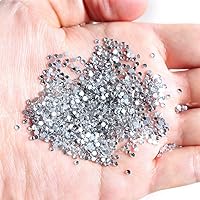 Vista 3 de Onwon 1440 piezas de diamantes de imitación con parte trasera plana, brillantes redondos, purpurina, diamantes de cristal transparente, SS3, 1.4 mm