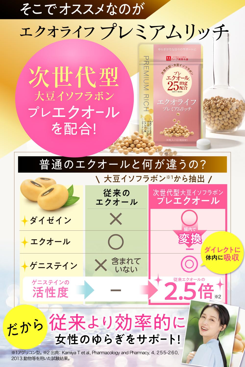 Amazon | エクオライフ プレミアムリッチ (1日1粒30日分) 大豆