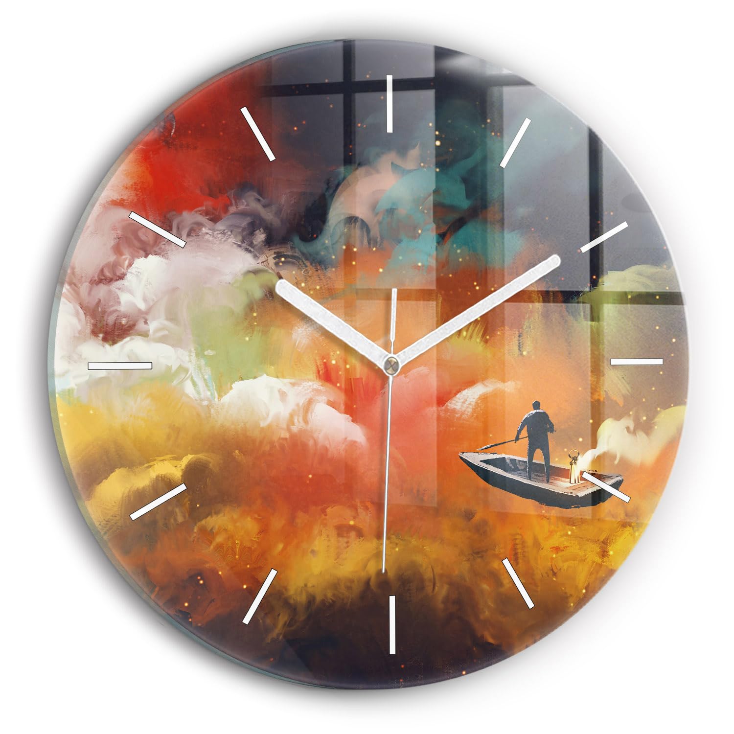 Horloge en verre silencieuse Wallfluent 30 cm pour en finir avec le tic-tac du salon