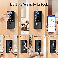 Vista 2 de Cerradura inteligente, cerradura de puerta de entrada sin llave, cerradura inteligente de huellas dactilares, cerraduras inteligentes digitales