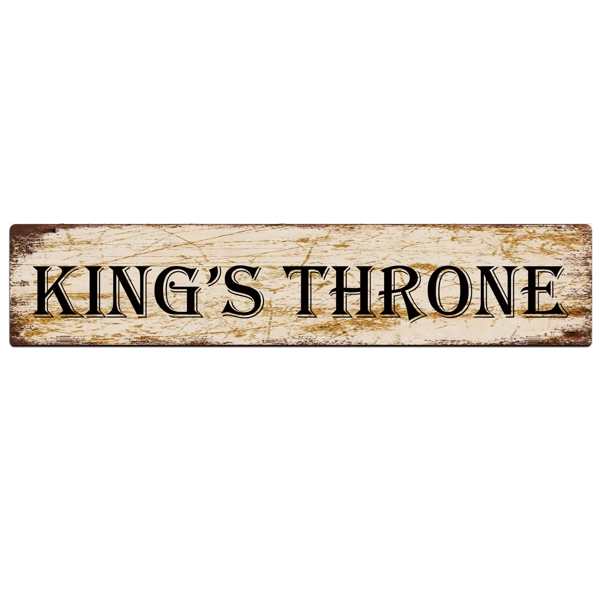 King's Throne Retro Tin Signs Aluminum Metal Sign for Kitchen Home Garden Wall Bar Cafe Decor 4x16 Inch