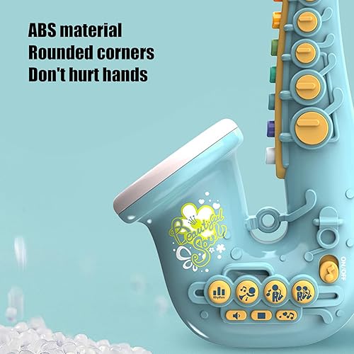 Miniatura 3 de Saxofón para niños, instrumento musical, encantador, ajustable, trompeta, clarinete, juguete de saxaboom, instrumentos para niños con luz y música,