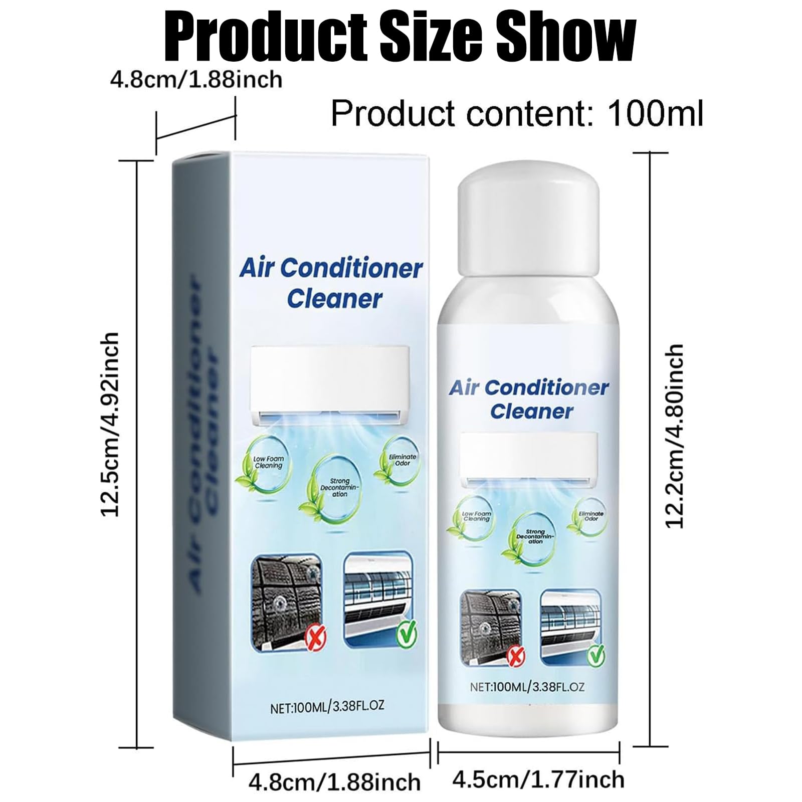 Air Conditioner Cleaner,Nettoyant Pour Climatisation,Spray de Nettoyage pour Climatisation,Multifonctionnel Vaporisateur de Climatiseur,Mousse Nettoyante Pour Climatiseur