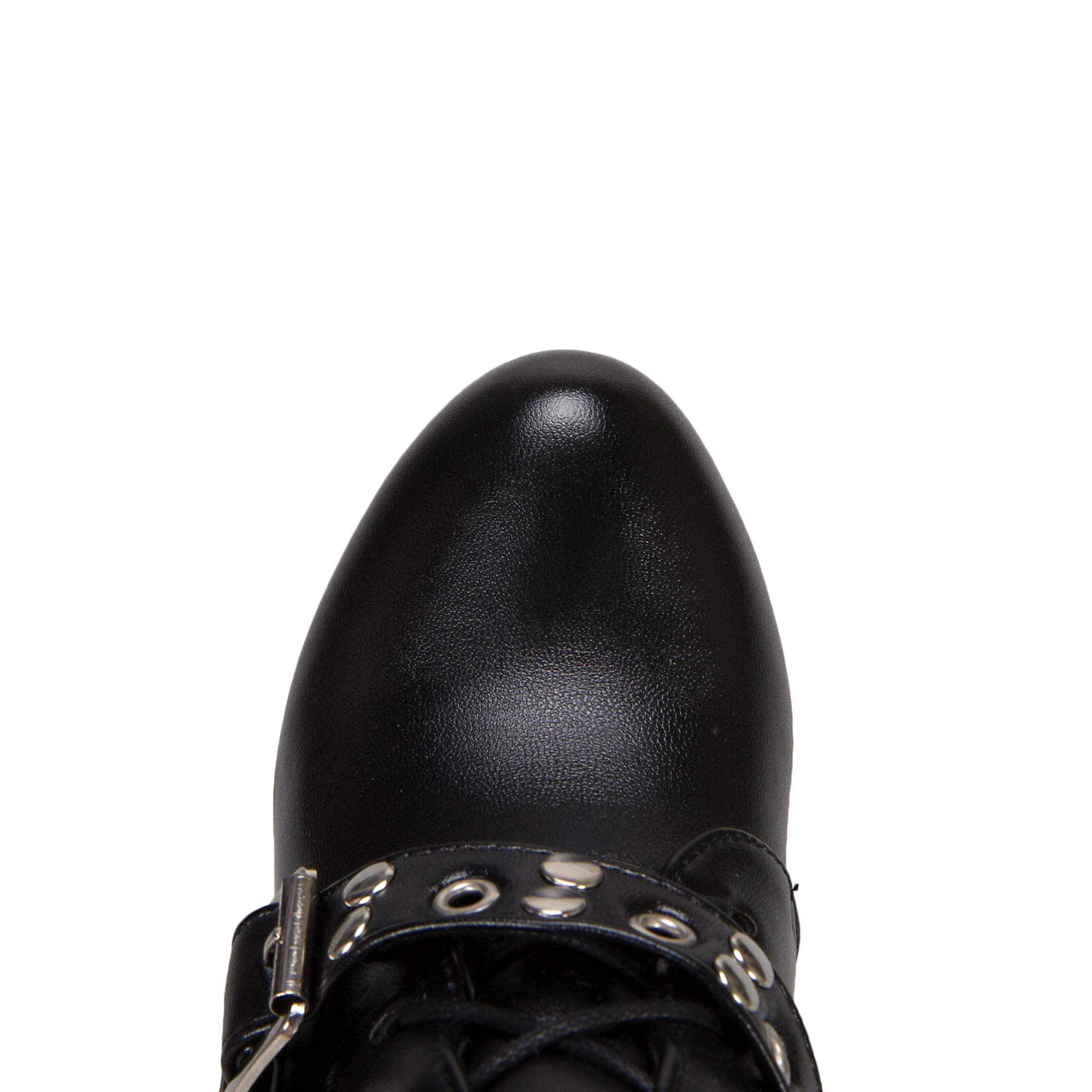 JIEEME Moda de mujer con cordones Cremallera Tacón bloque Tacón alto Punta redonda Plataforma Caminar Fácil Cómodo Botas de caña corta para mujer z39961