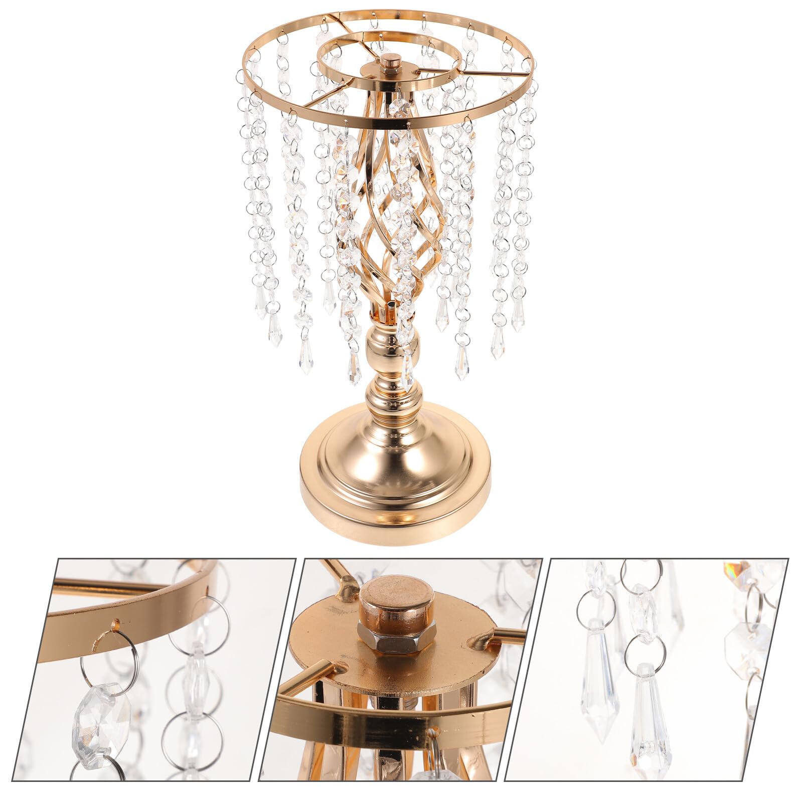 Eleganter Metall Kerzenhalter und Vase für Trockenblumen 40cm Goldfarbene Tischdekoration für Hochzeit und Zuhause