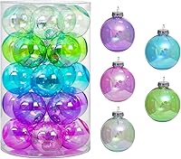 Vista 1 de MOONET 25 bolas de decoración de Navidad de 2.64 pulgadas, inastillables, de colores, transparentes, para festivales, bodas, hogar, fiestas