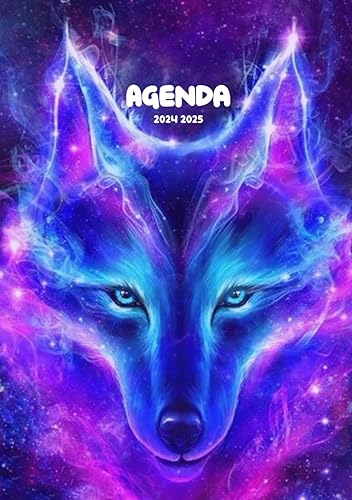 Agenda Scolaire 2024 2025: Loup | Pour Fille et Garçon Organiseur Scolaire (Septembre 2024 / Juillet 2025) Pour Étudiants Primaire, Collège, Lycée | Couverture Loup Magique