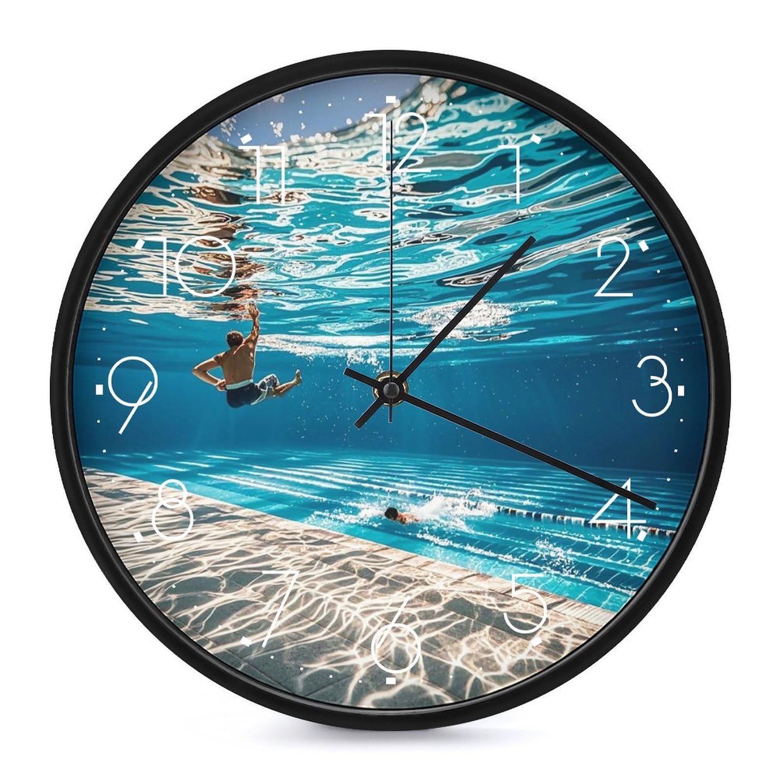 Horloge murale piscine sous l'eau ronde moderne idéale pour votre cuisine