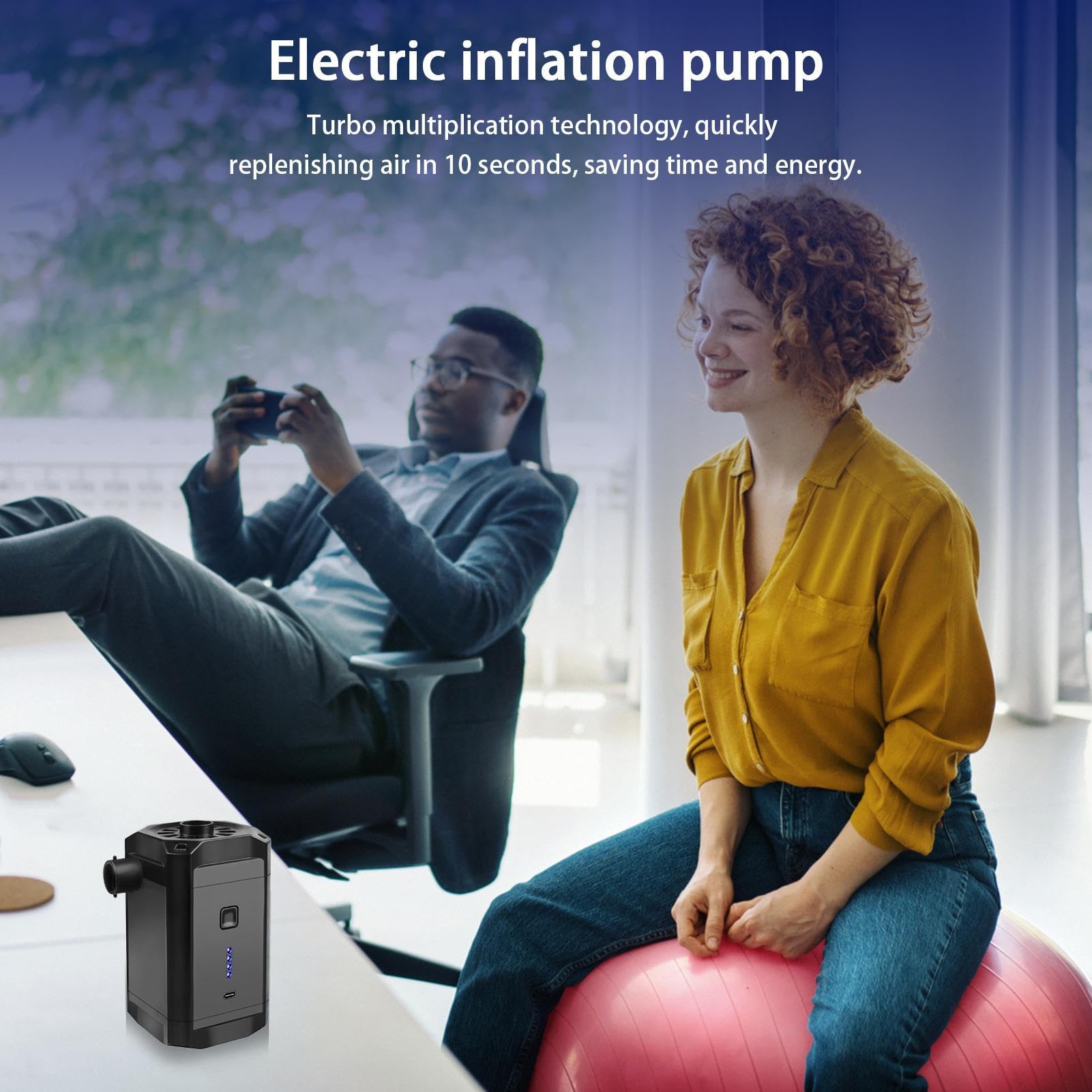 Air Pump pontony, podkładka do spania w podróży pompka powietrzna, 5,2 x 2,99, kompaktowe urządzenie do inflacji elektrycznej, nadmuchiwana mata do pływania na basenie, zabawki wodne i maty do