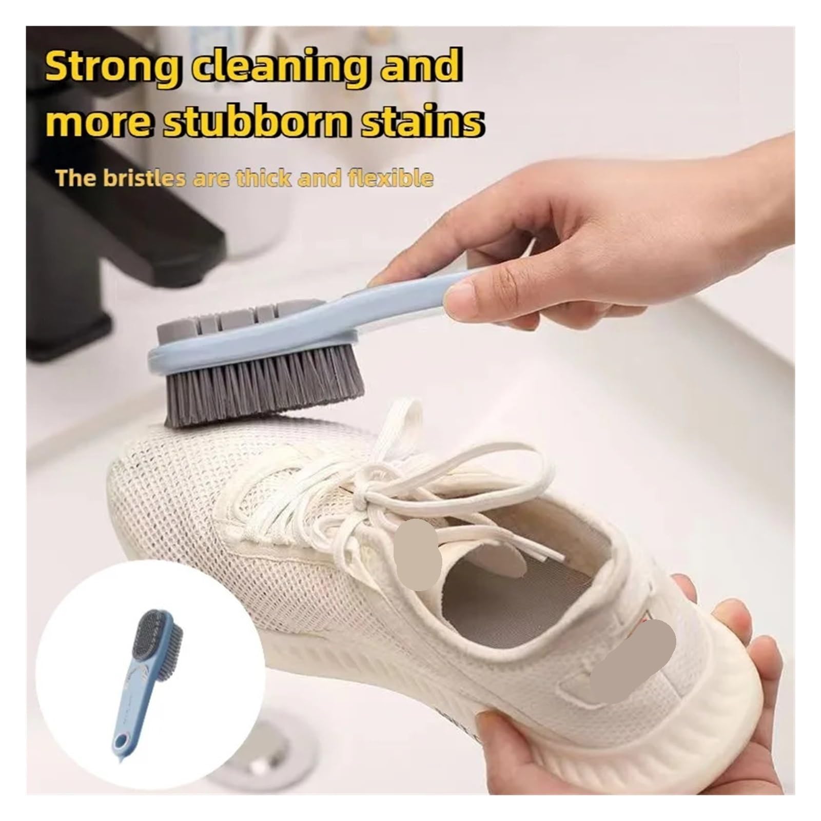 Brosse Chaussure Brosse à Chaussures, Outil de Nettoyage ménager for, vêtements, Brosse récurer en Plastique, Accessoires Lavage multifonctionnels(Light Green 3PCS)