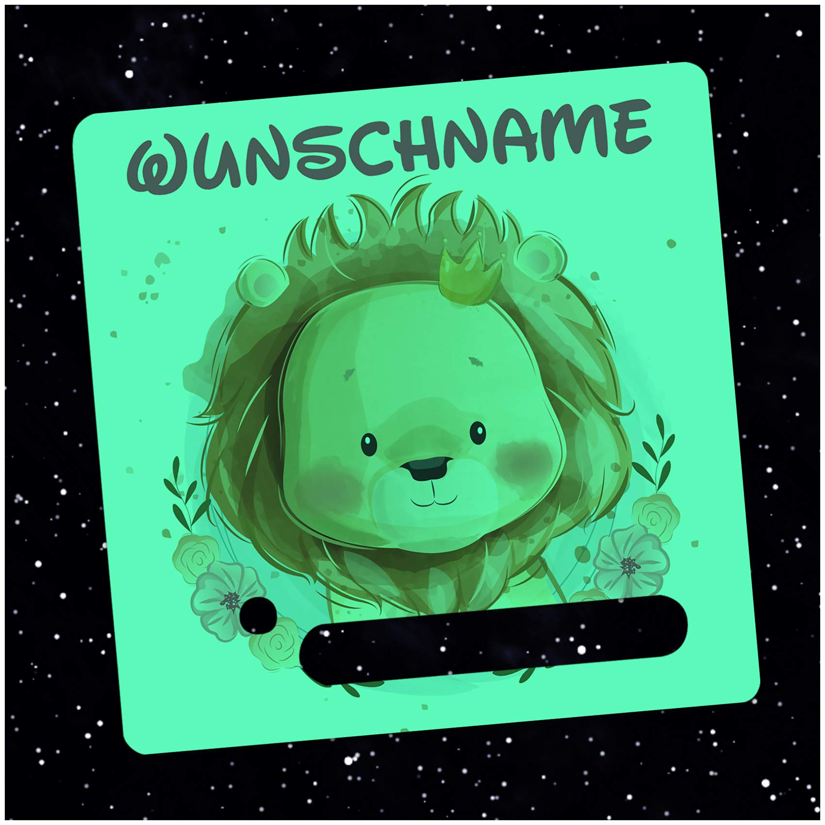 yabaduu Protective Film Cover for Toniebox Perfect Fit Self-Adhesive Child-Friendly Film Accessories for Children Toys (Y031-44 Prince Lion, with Name Glow-in-the-Dark) — image 1