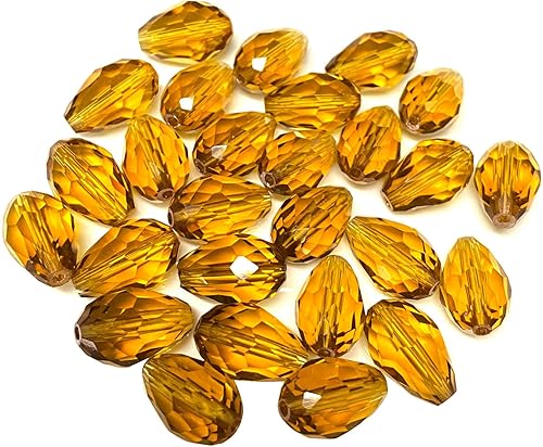 40 cuentas de cristal de lágrima de cristal facetadas en forma de agujero vertical sueltas para hacer joyas, manualidades, pulseras, collares,