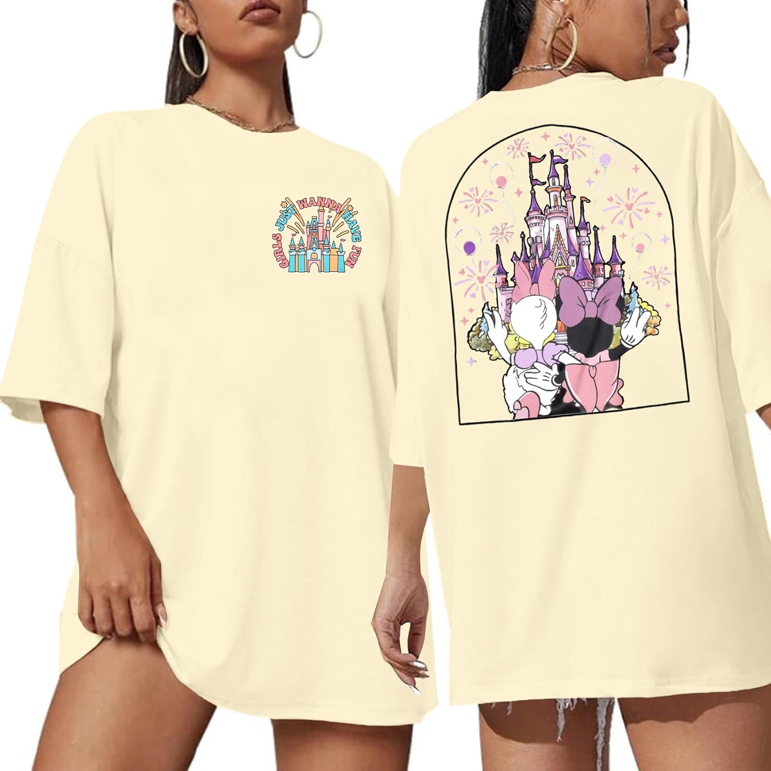 Magic Kingdom Shirt Women Girls Just Wanna Have Fun Shirt Girls Trip T-Shirt Cute Magical Tee Summer Vacation Tops