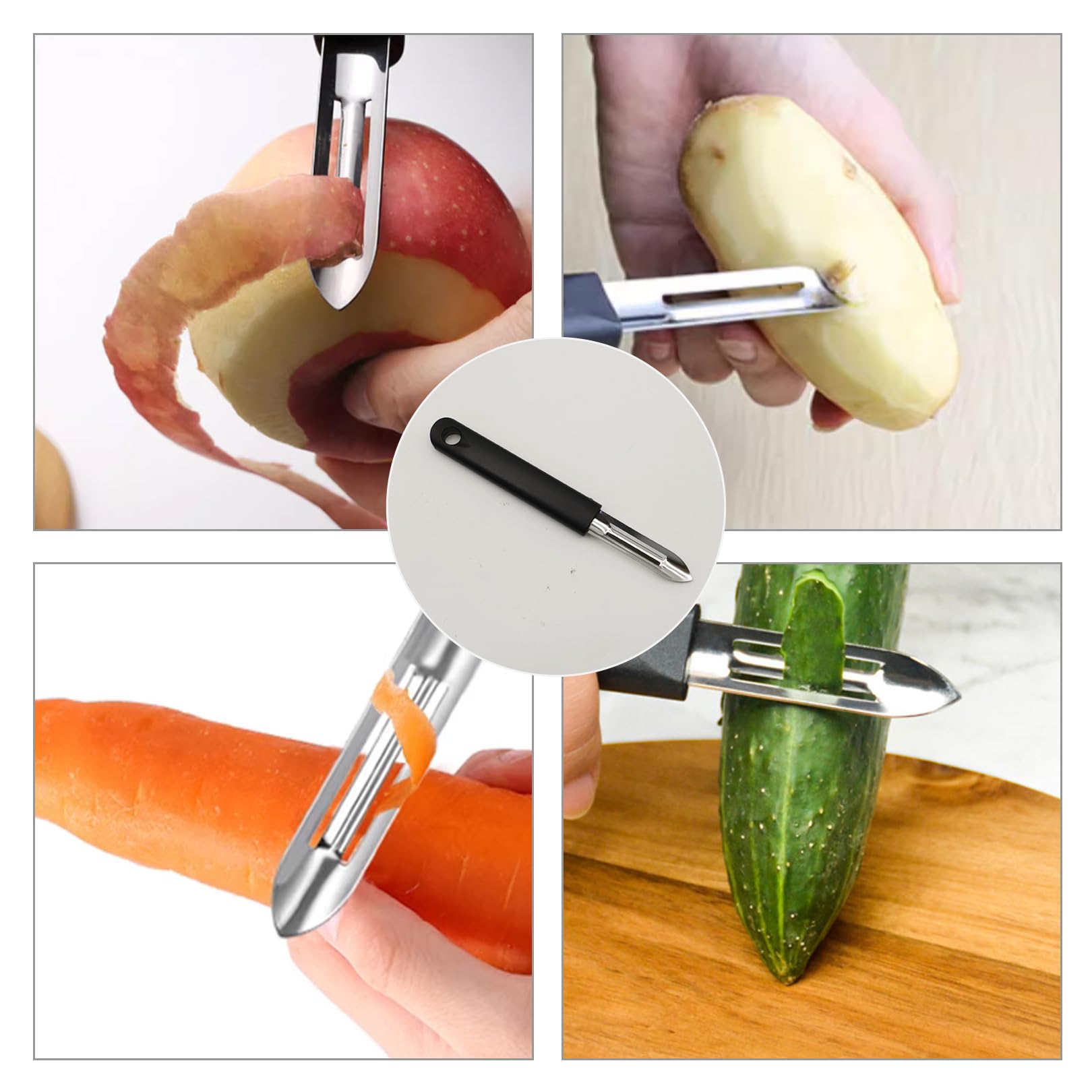 Lot De 3 Éplucheurs Légumes - Acier Inoxydable - 16,5 Cm - Poignées Ergonomiques - Pour Carottes, Pommes De Terre, Fruits