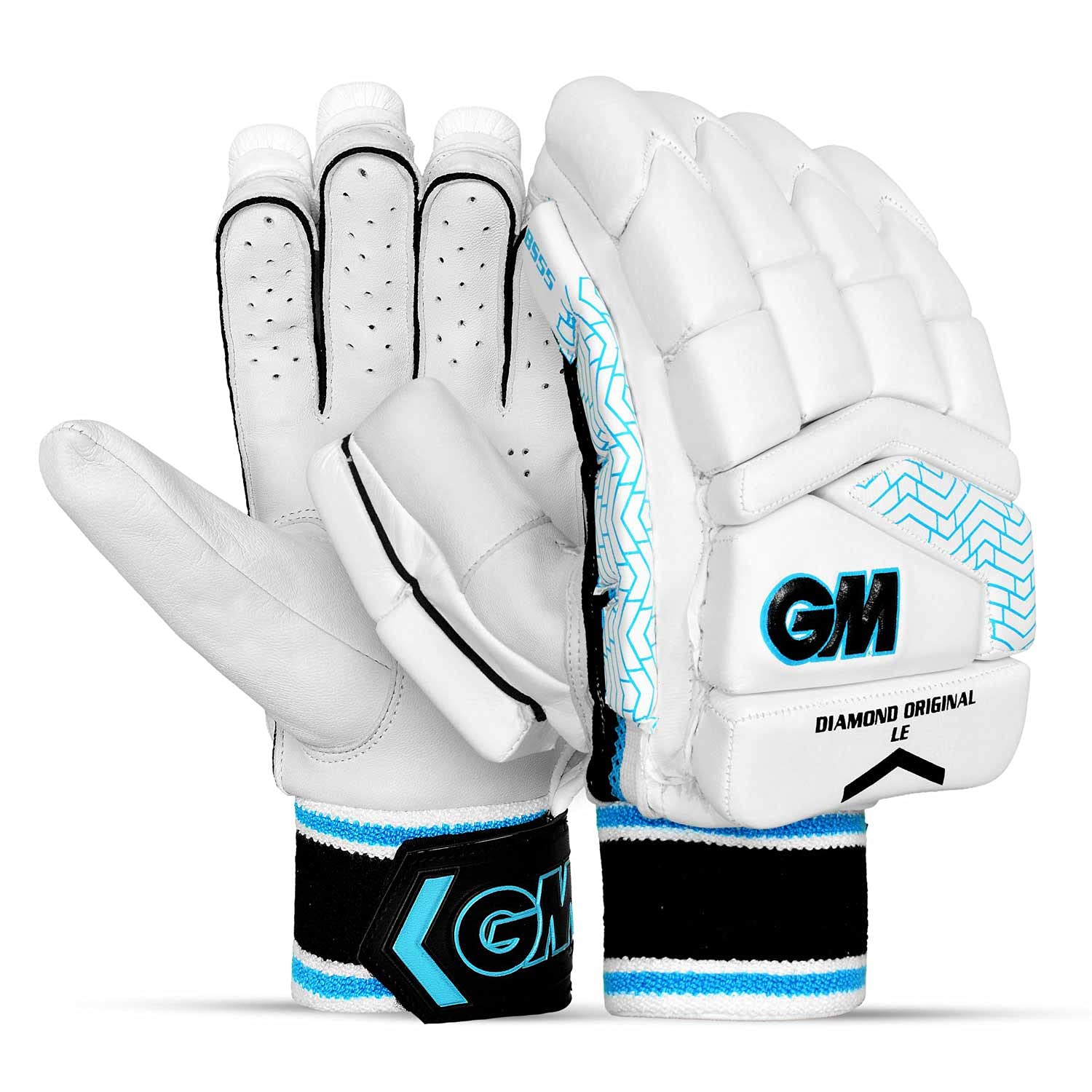 GM Diamond Original LE Cricket Batting Glove (Colour: White, Size: Men) | Closure Type: Hook and Loop | For Right-Hand batsman | Cricket Batting Glove for Protection | Ergonomically Designed