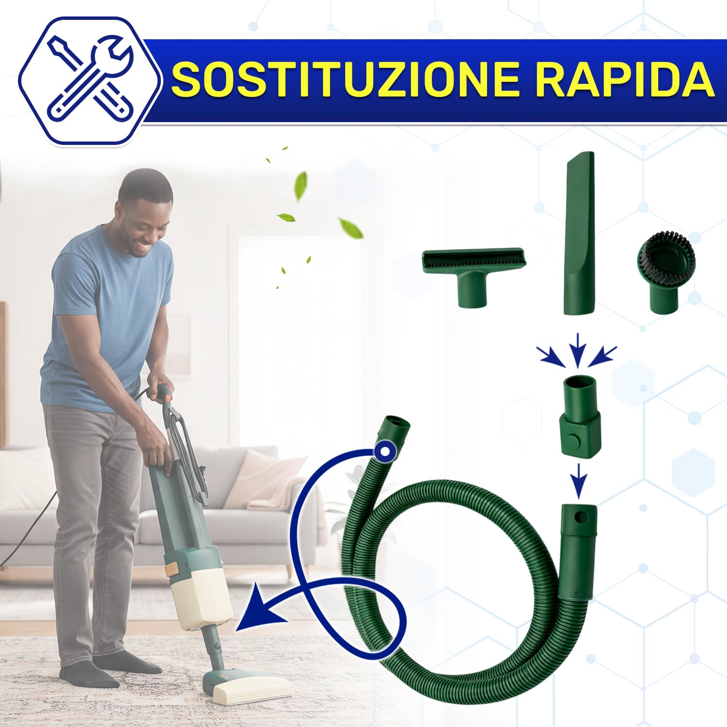 Kit di 6 ugelli universali per aspirapolvere da 32 mm e 35 mm