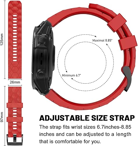Miniatura 2 de Compatible con Garmin Fenix 7X Band 1.024 in de ancho, correas de reloj suaves de repuesto para Fenix 7XFenix 6XFenix 6X ProFenix 5XFenix 5X