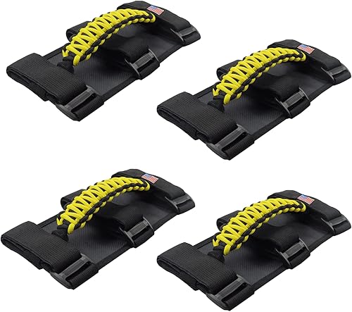 Vista 110 de 4 asas de agarre de barra antivuelco compatibles con Jeep Wrangler JLU JK JKU TJ YJ LJ JT JL y Gladiator JT 1987-2021 UTV y ATV, se adapta a barras