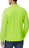 Vista 5 de MAGCOMSEN Camisas polo para hombre, 3 botones, secado rápido, manga larga, tácticas, camisa de golf
