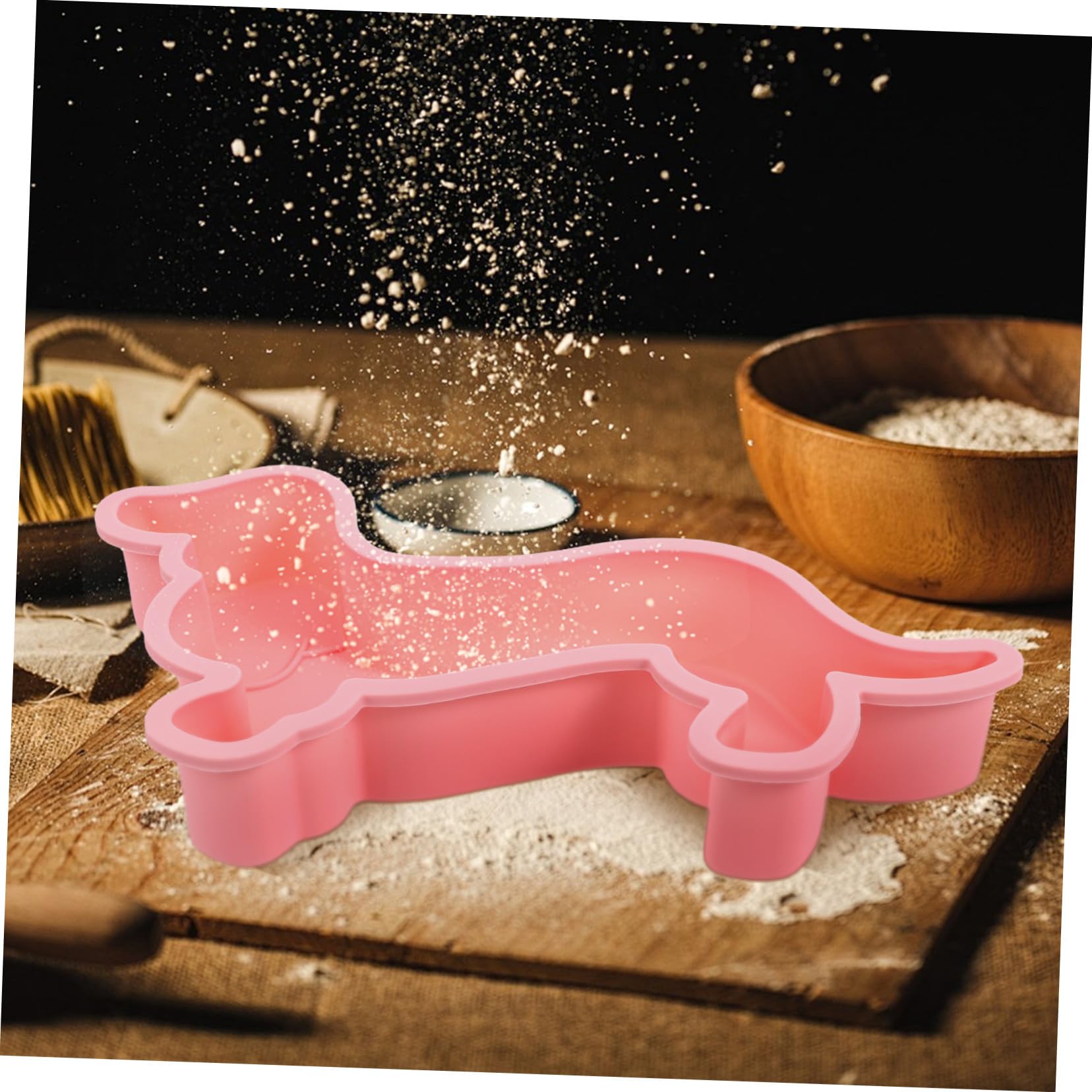 Molde de Silicona Antiadherente para Dulces en Forma de Perro, Resistente al Calor, 2 Piezas para Hornear Pasteles y Golosinas en Cocina DIY