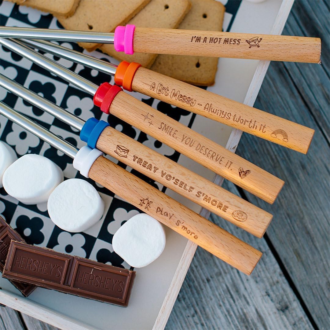 Marshmallow Roasting Sticks for Fire Pit, Smores Sticks for Fire Pit Long 32