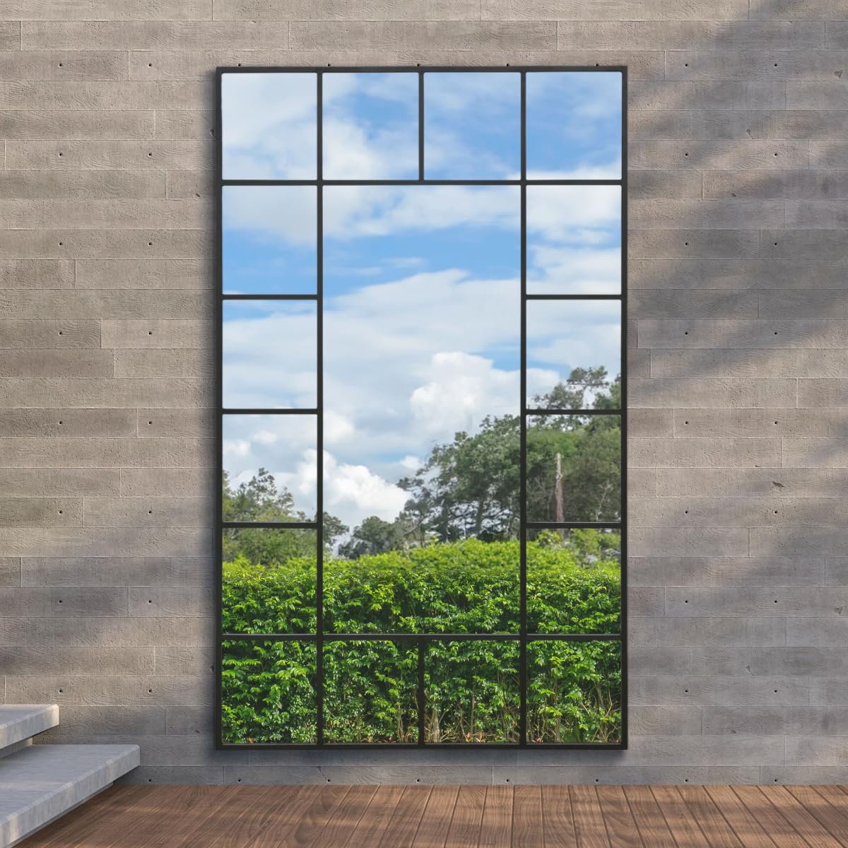 Mirroroutlet Unisex Black Modern Wall & Leaner Garden Mirror 79"X 47" 200X120cm | : Size 1 Pack