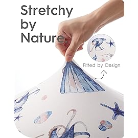 Extra Stretchy Changing Pad Cover, TotBasic Ultra Soft Premium Jersey Knit Changing Pad Sheets, Unisex for Boys Girls, Fits All Standard Changing Tables/Dresser Tops - 2 Pack (Ocean Pals + Wildlife)