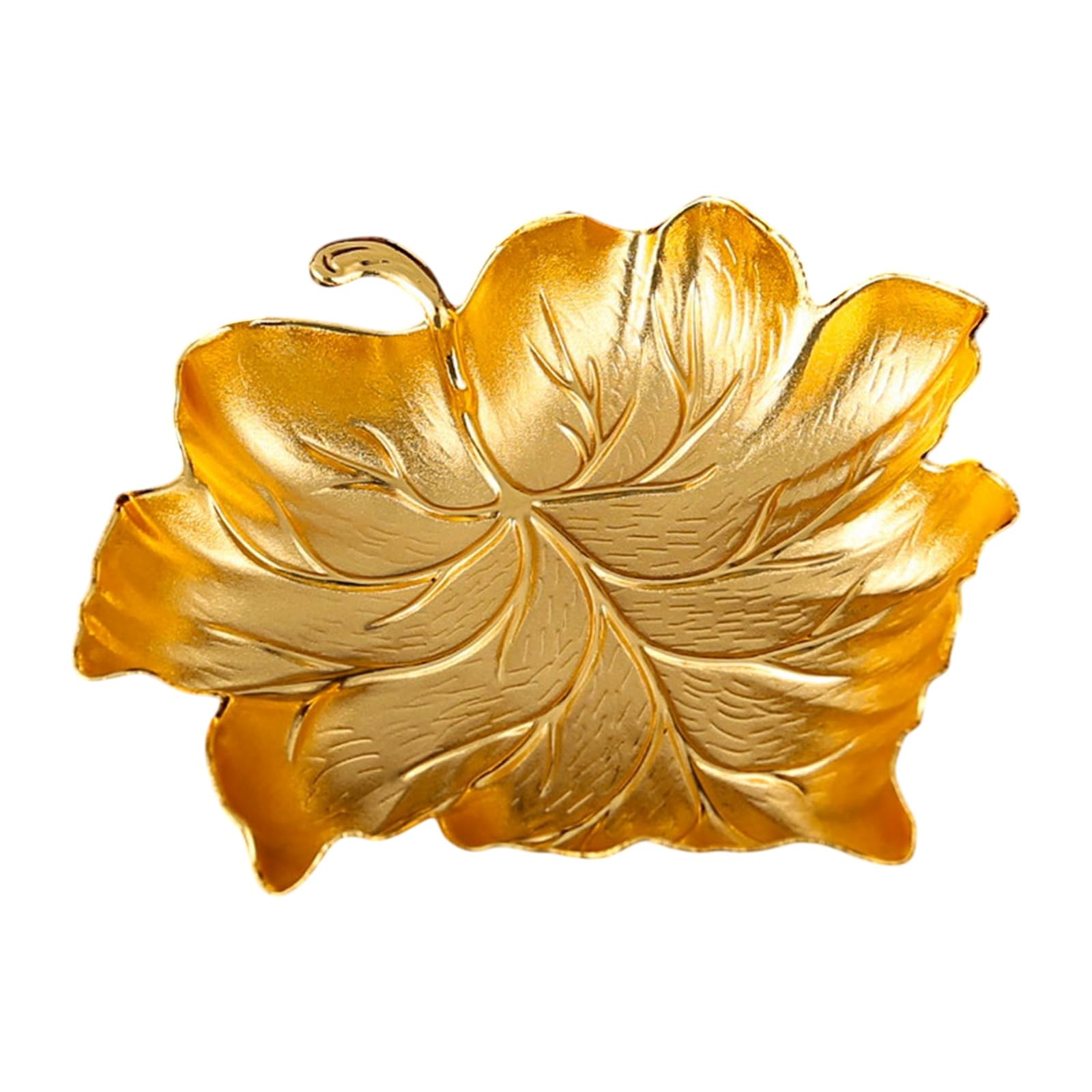BWANGIAO Leaves Embossed Zincs Alloy Jewelry Tray for Rings Earrings Necklaces Display and Storage Plate Accessory Holder