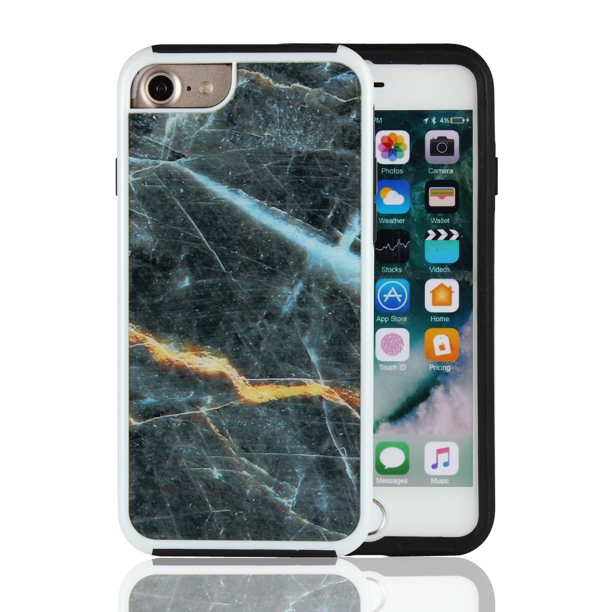 Copmob iPhone X case,iPhone X Marble case,[Anti-fall][Scratchproof],Premium Ultralight Effective Protection Case for iPhone X - Black
