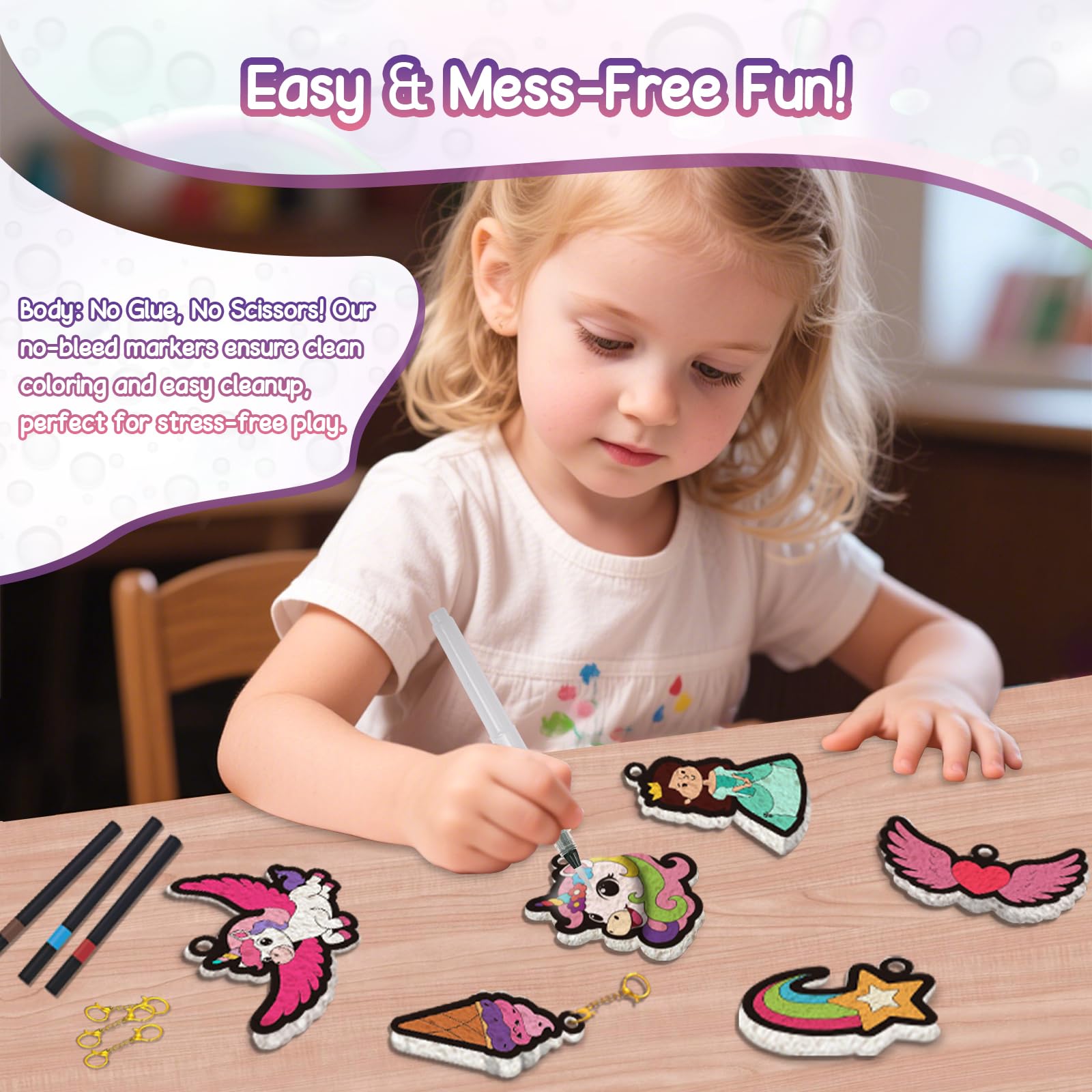 ZHFEIIRU 3D Art Kit, Aqua Puffs Princesses, Mess-Free Painting Craft for Girls & Boys, DIY Color Inflate Activity - Image 4