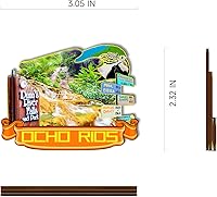 Vista 3 de Imán de madera de Ocho Rios Jamaica 3D para nevera, recuerdos coleccionables, decoración hecha a mano